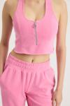 Aphrodite Fermuar Crop (Pembe)