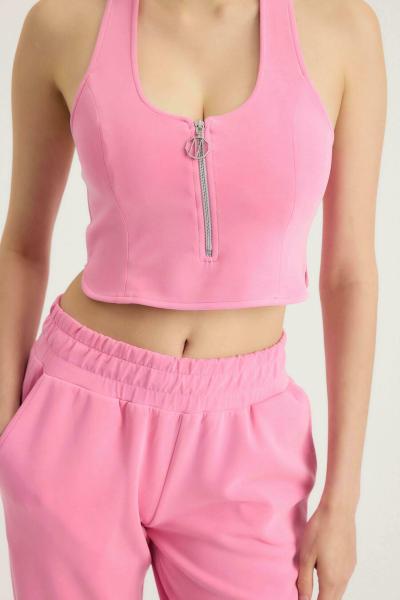 APHRODITE Fermuar Crop (Pembe)