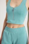 Aphrodite Fermuar Crop (Mavi)