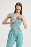 Aphrodite Fermuar Crop (Mavi)