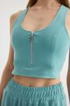 Aphrodite Fermuar Crop (Mavi)