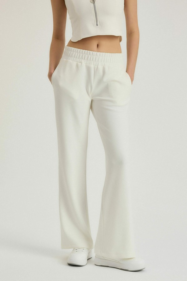 APHRODITE Geniş Paça Pantolon (Beyaz)