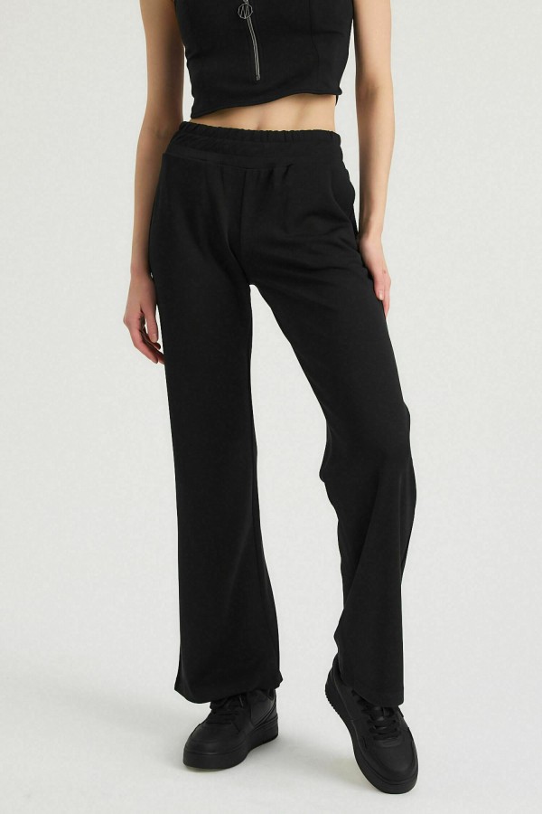 APHRODITE Geniş Paça Pantolon (Siyah)