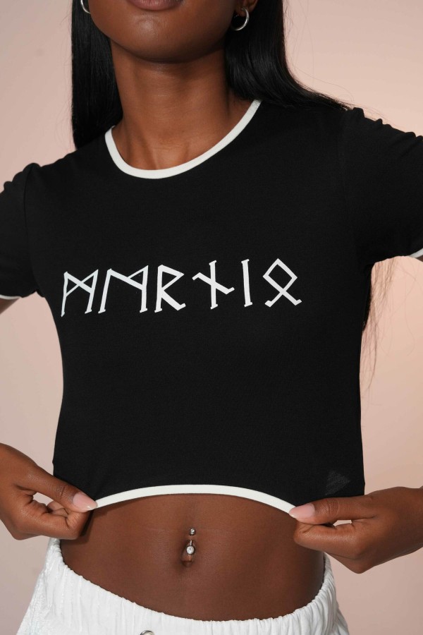 HEXA Crop T-Shirt (Siyah)