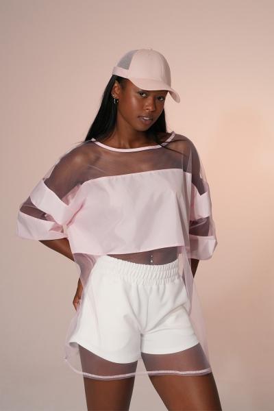 STYX Tül T-Shirt (Pudra)